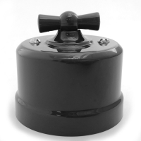 Нажмите для увеличения Выключатель пластик двухклавишный, о/у серии Дежавю RS 77727-03, цвет Чёрный